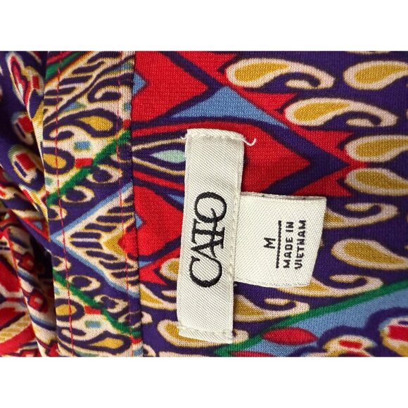 Cato Maxi Skirt Womens Size Medium Red Tan Blue Aztec Pull On Stretchy - Picture 5 of 5